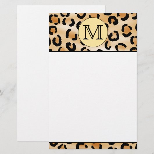 Gepersonaliseerd monogram luipspatroon afdrukken. briefpapier (Voorkant / Achterkant)