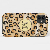 Gepersonaliseerd monogram luipspatroon afdrukken. Case-Mate iPhone case (Achterkant (horizontaal))