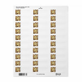 Gepersonaliseerd monogram luipspatroon afdrukken. etiket (Full Sheet)