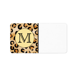 Gepersonaliseerd monogram luipspatroon afdrukken. etiket