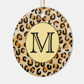 Gepersonaliseerd monogram luipspatroon afdrukken. keramisch ornament (Links)
