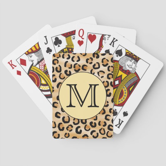 Gepersonaliseerd monogram luipspatroon afdrukken. pokerkaarten (Achterkant)
