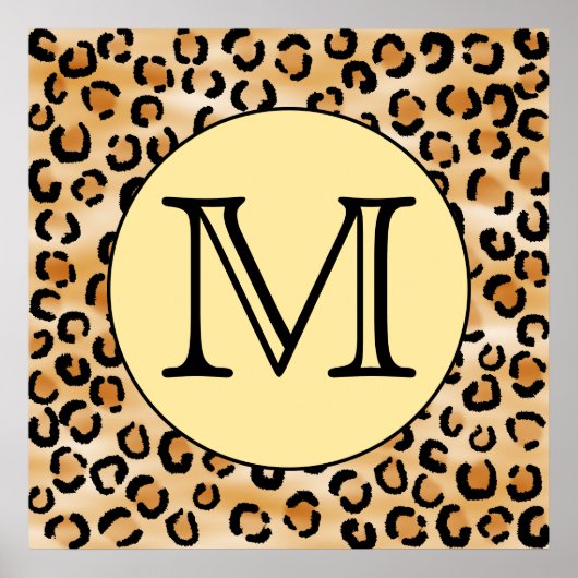 Gepersonaliseerd monogram luipspatroon afdrukken. poster (Voorkant)