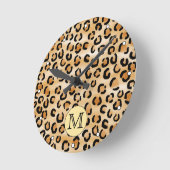 Gepersonaliseerd monogram luipspatroon afdrukken. ronde klok (Hoek)