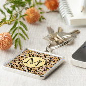 Gepersonaliseerd monogram luipspatroon afdrukken. sleutelhanger (Zijkant)