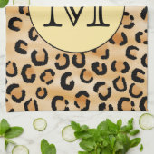 Gepersonaliseerd monogram luipspatroon afdrukken. theedoek (Gevouwen)