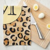 Gepersonaliseerd monogram luipspatroon afdrukken. theedoek (Quarter Fold)