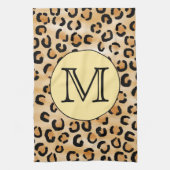 Gepersonaliseerd monogram luipspatroon afdrukken. theedoek (Verticaal)