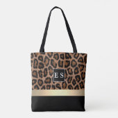 Gepersonaliseerd monogram luipspatroon tote bag (Achterkant)