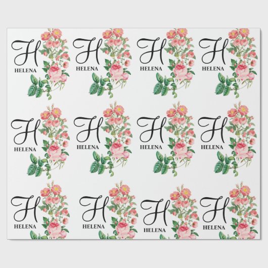  Gepersonaliseerd monogram met flacon Cadeaupapier (Vlak)