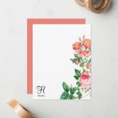  Gepersonaliseerd monogram met flacon Notitiekaartje (Voorkant / Achterkant in situ)