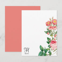  Gepersonaliseerd monogram met flacon Notitiekaartje