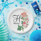  Gepersonaliseerd monogram met flacon Papieren Bordje (Feest)