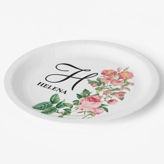 Gepersonaliseerd monogram met flacon Papieren Bordje (Gekanteld)