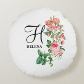 Gepersonaliseerd monogram met flacon Rond Kussen (Achterkant)