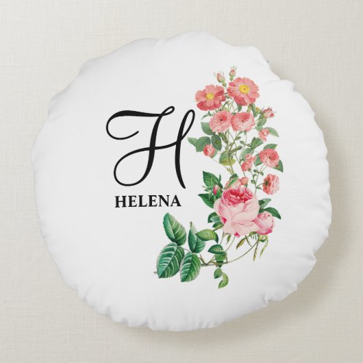  Gepersonaliseerd monogram met flacon Rond Kussen (Achterkant)