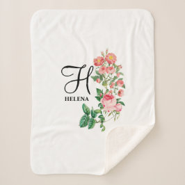  Gepersonaliseerd monogram met flacon Sherpa Deken