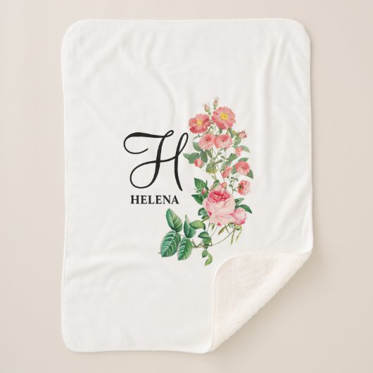  Gepersonaliseerd monogram met flacon Sherpa Deken (Voorkant)