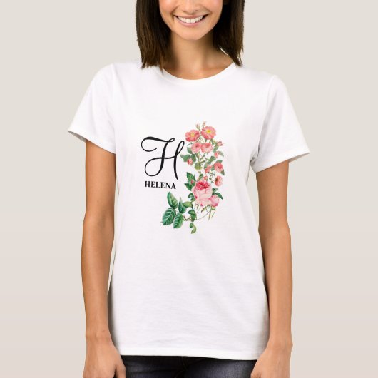  Gepersonaliseerd monogram met flacon T-shirt (Voorkant)