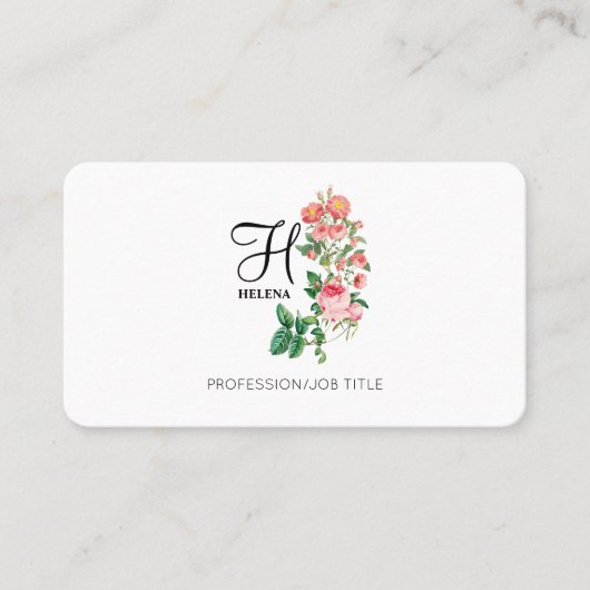 Gepersonaliseerd monogram met flacon Visitekaartje (Voorkant)