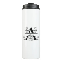 Gepersonaliseerd monogram met naam (A) Thermosbeker