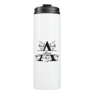 Gepersonaliseerd monogram met naam (A) Thermosbeker