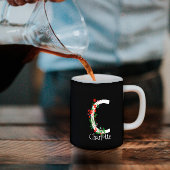 Gepersonaliseerd Monogram met Rode Waterverf Wildf Koffiemok