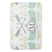 Gepersonaliseerd Monogram Mint kano patroon Badmat (Voorkant Verticaal)