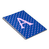 Gepersonaliseerd monogram modern hartenpatroon notitieboek (Rechterzijde)
