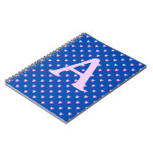 Gepersonaliseerd monogram modern hartenpatroon notitieboek (Linkerzijde)