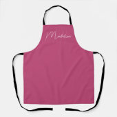 Gepersonaliseerd monogram modern roze schort (Voorkant)