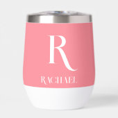 Gepersonaliseerd Monogram Modern stijlvol roze (Voorkant)