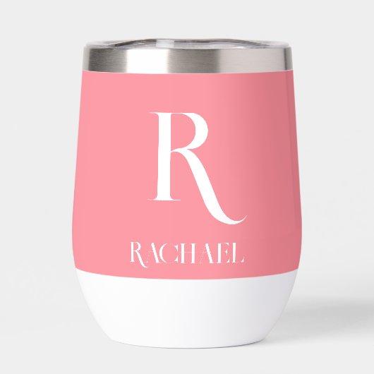 Gepersonaliseerd Monogram Modern stijlvol roze (Achterkant)
