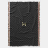 Gepersonaliseerd monogram modern zwart Check Patro Deken (Voorkant Verticaal)