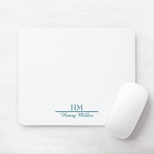 Gepersonaliseerd Monogram Mousepad–Aangepast Initi Muismat (Met muis)