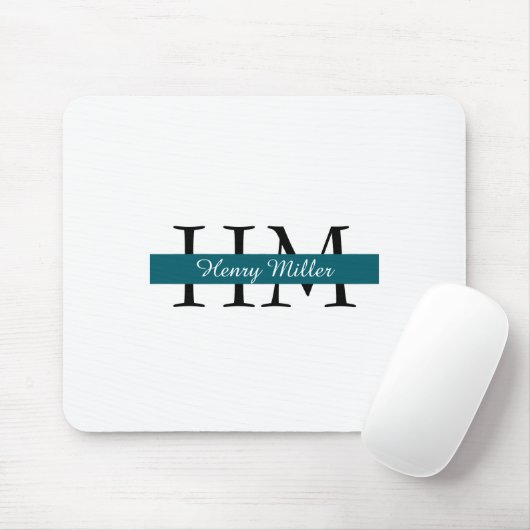 Gepersonaliseerd monogram mousepad | Aangepaste In Muismat (Met muis)
