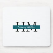 Gepersonaliseerd monogram mousepad | Aangepaste In Muismat (Voorkant)