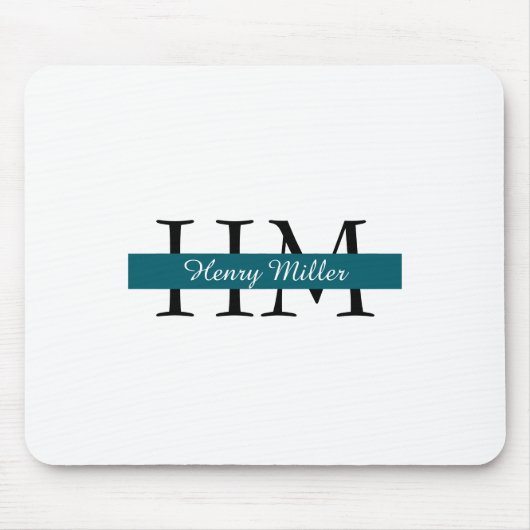 Gepersonaliseerd monogram mousepad | Aangepaste In Muismat (Voorkant)