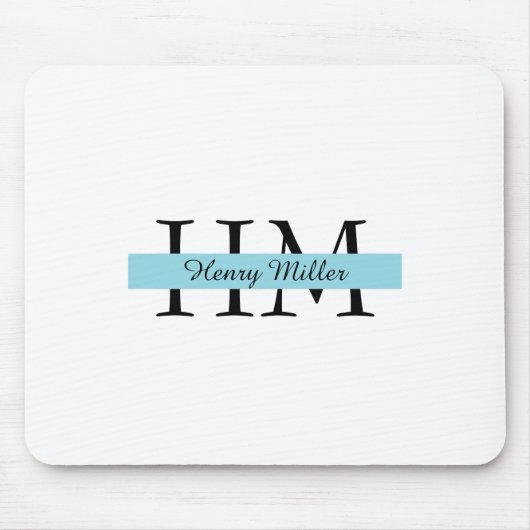 Gepersonaliseerd monogram mousepad | Aangepaste In Muismat (Voorkant)