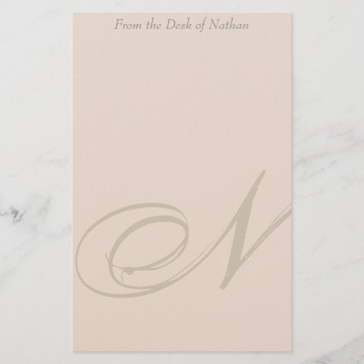 Gepersonaliseerd monogram N Stationery Briefpapier (Voorkant)