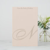 Gepersonaliseerd monogram N Stationery Briefpapier (Staand voorkant)