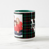 Gepersonaliseerd monogram, naam & foto donkere spe mok (Midden)