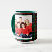 Gepersonaliseerd monogram, naam & foto donkere spe mok (Voorkant links)