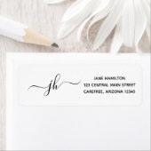 Gepersonaliseerd monogram Naam Initiaal Terugkeera Etiket (Insitu)