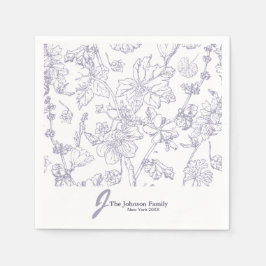 Gepersonaliseerd monogram Naam legant script N Servet