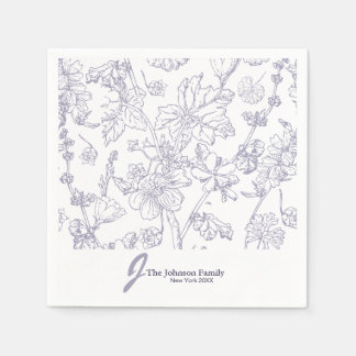 Gepersonaliseerd monogram Naam legant script N Servet