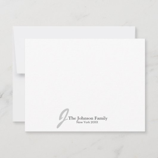 Gepersonaliseerd monogram Naam legant script Notitiekaartje (Voorkant)