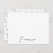 Gepersonaliseerd monogram Naam legant script Notitiekaartje (Voorkant / Achterkant)