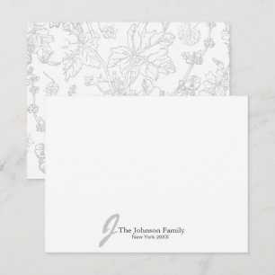 Gepersonaliseerd monogram Naam legant script Notitiekaartje