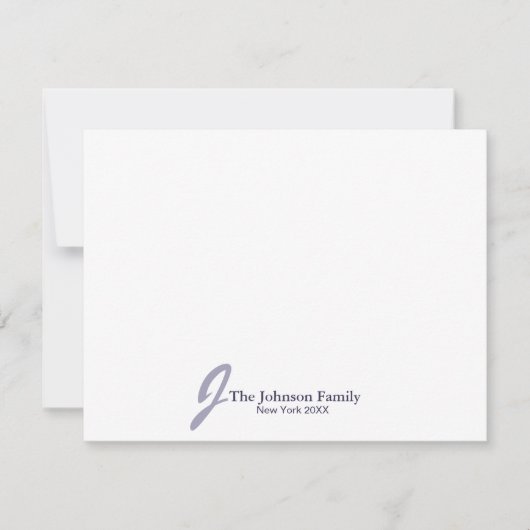 Gepersonaliseerd monogram Naam legant script Notitiekaartje (Voorkant)